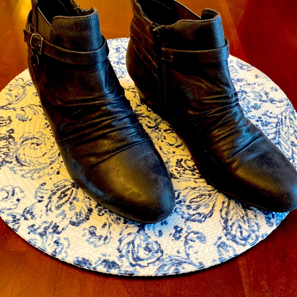 Gray ankle boots